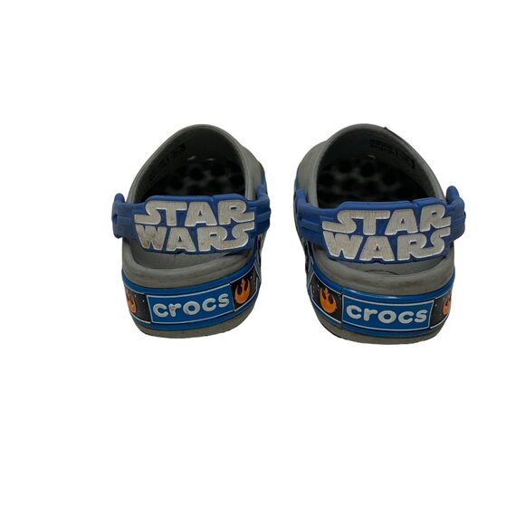 Crocs Star Wars Wings Classic Slip On Rubber Clogs Play Shoes Gray Child Size 8 - Picture 5 of 7